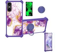 Aroepurt Coque Compatible pour Logicom Comet Coque Étui [avec Trempé 9H Protection D'écran] Case Support de Bague PC + Silicone JSZ-ZDL