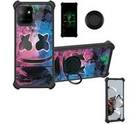 Aroepurt Coque Compatible pour Logicom EZY 2 Coque Étui [avec Trempé 9H Protection D'écran] Case Support de Bague PC + Silicone YGH-BQ