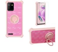 Aroepurt Coque Compatible pour Logicom EZY 2 Coque Étui [avec Trempé 9H Protection D'écran] Case Support de Bague PC + Silicone TZZH-Fen