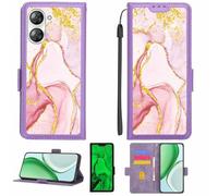 Aroepurt Coque Compatible pour MEIZU Mblu 21 m416l Coque Étui Housse Case Support [avec Film Protecteur HD d'une dureté de 9H] [Blocage RFID][Paillettes dorées + Brillantes] LPT-FDL