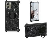 Aroepurt Coque Compatible pour Moto G06 Power Coque Étui [avec Trempé 9H Protection D'écran] Case Support de Bague PC + Silicone TZZH-HEI