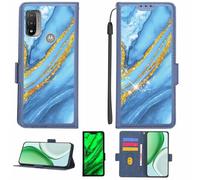 Aroepurt Coque Compatible pour Motorola Moto E20 Coque Étui Housse Case Support [avec Film Protecteur HD d'une dureté de 9H] [Blocage RFID][Paillettes dorées + Brillantes] LPT-LDL