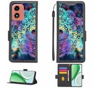 Aroepurt Coque Compatible pour Motorola Moto G04s Coque Étui Housse Case Support [avec Film Protecteur HD d'une dureté de 9H] [Blocage RFID][Effet de réfraction] LPT-HTT
