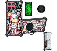 Aroepurt Coque Compatible pour Motorola Moto G57 Power Coque Étui [avec Trempé 9H Protection D'écran] Case Support de Bague PC + Silicone YGH-MXX