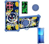 Aroepurt Coque Compatible pour Motorola Moto G57 Power Coque Étui [avec Trempé 9H Protection D'écran] Case Support de Bague PC + Silicone JSL-TYX