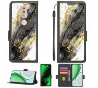 Aroepurt Coque Compatible pour Nokia 4.2 Coque Étui Housse Case Support [avec Film Protecteur HD d'une dureté de 9H] [Blocage RFID][Paillettes dorées + Brillantes] LPT-HDL