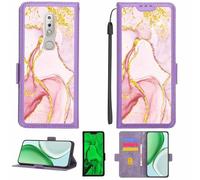 Aroepurt Coque Compatible pour Nokia 7.1 Coque Étui Housse Case Support [avec Film Protecteur HD d'une dureté de 9H] [Blocage RFID][Paillettes dorées + Brillantes] LPT-FDL