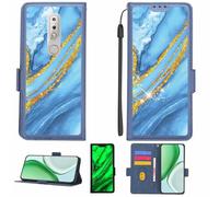 Aroepurt Coque Compatible pour Nokia 7.1 Coque Étui Housse Case Support [avec Film Protecteur HD d'une dureté de 9H] [Blocage RFID][Paillettes dorées + Brillantes] LPT-LDL