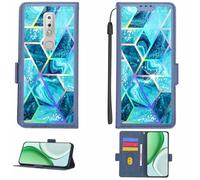 Aroepurt Coque Compatible pour Nokia 7.1 Coque Étui Housse Case Support [avec Film Protecteur HD d'une dureté de 9H] [Blocage RFID][Effet de réfraction] LPT-LS