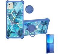 Aroepurt Coque Compatible pour Onyx Boox P6 Pro Coque Étui [avec Trempé 9H Protection D'écran] Case Support de Bague PC + Silicone IMDL-LS