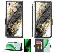 Aroepurt Coque Compatible pour Oppo A73 4G Coque Étui Housse Case Support [avec Film Protecteur HD d'une dureté de 9H] [Blocage RFID][Paillettes dorées + Brillantes] LPT-HDL