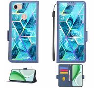 Aroepurt Coque Compatible pour Oppo A73 4G Coque Étui Housse Case Support [avec Film Protecteur HD d'une dureté de 9H] [Blocage RFID][Effet de réfraction] LPT-LS