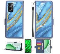 Aroepurt Coque Compatible pour Oppo A76 Coque Étui Housse Case Support [avec Film Protecteur HD d'une dureté de 9H] [Blocage RFID][Paillettes dorées + Brillantes] LPT-LDL