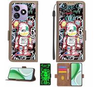 Aroepurt Coque Compatible pour Oukitel C51 Coque Étui Housse Case Support [avec Film Protecteur HD d'une dureté de 9H] [Blocage RFID][Effet Lumineux Sombre] LPT-MXX