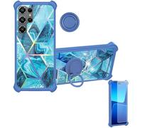 Aroepurt Coque Compatible pour Oukitel C61 Pro Coque Étui [avec Trempé 9H Protection D'écran] Case Support de Bague PC + Silicone IMDL-LS