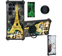 Aroepurt Coque Compatible pour Oukitel C66 Coque Étui [avec Trempé 9H Protection D'écran] Case Support de Bague PC + Silicone JSH-TT