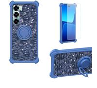 Aroepurt Coque Compatible pour Oukitel C7 Coque Étui [avec Trempé 9H Protection D'écran] Case Support de Bague PC + Silicone TZZH-LAN