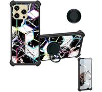 Aroepurt Coque Compatible pour OUKITEL p1 Pro Coque Étui [avec Trempé 9H Protection D'écran] Case Support de Bague PC + Silicone IMDH-HS