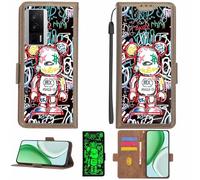 Aroepurt Coque Compatible pour Poco F5 Pro Coque Étui Housse Case Support [avec Film Protecteur HD d'une dureté de 9H] [Blocage RFID][Effet Lumineux Sombre] LPT-MXX