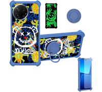 Aroepurt Coque Compatible pour Poco F7 Pro Coque Étui [avec Trempé 9H Protection D'écran] Case Support de Bague PC + Silicone JSL-TYX