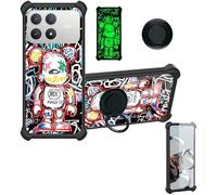 Aroepurt Coque Compatible pour POCO F8 Pro Coque Étui [avec Trempé 9H Protection D'écran] Case Support de Bague PC + Silicone YGH-MXX