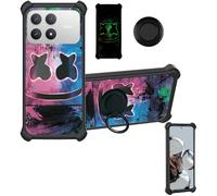 Aroepurt Coque Compatible pour POCO F8 Pro Coque Étui [avec Trempé 9H Protection D'écran] Case Support de Bague PC + Silicone YGH-BQ