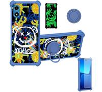 Aroepurt Coque Compatible pour RAZ Memory Cell Phone 2024 2025 Coque Étui [avec Trempé 9H Protection D'écran] Case Support de Bague PC + Silicone JSL-TYX