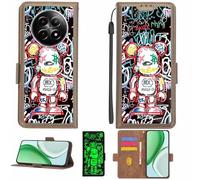 Aroepurt Coque Compatible pour Realme 12x 5g Coque Étui Housse Case Support [avec Film Protecteur HD d'une dureté de 9H] [Blocage RFID][Effet Lumineux Sombre] LPT-MXX