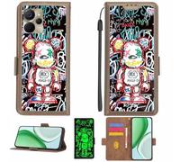 Aroepurt Coque Compatible pour Realme 9i 5G Coque Étui Housse Case Support [avec Film Protecteur HD d'une dureté de 9H] [Blocage RFID][Effet Lumineux Sombre] LPT-MXX