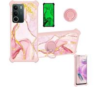 Aroepurt Coque Compatible pour Realme C71 Coque Étui [avec Trempé 9H Protection D'écran] Case Support de Bague PC + Silicone JSF-FDL