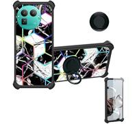 Aroepurt Coque Compatible pour Realme GT8 Coque Étui [avec Trempé 9H Protection D'écran] Case Support de Bague PC + Silicone IMDH-HS