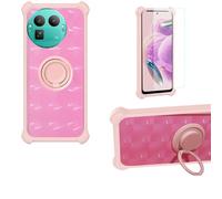 Aroepurt Coque Compatible pour Realme GT8 Pro Coque Étui [avec Trempé 9H Protection D'écran] Case Support de Bague PC + Silicone TZZH-Fen