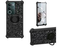 Aroepurt Coque Compatible pour Realme P3 Lite 4G Coque Étui [avec Trempé 9H Protection D'écran] Case Support de Bague PC + Silicone TZZH-HEI