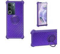 Aroepurt Coque Compatible pour Realme P3 Lite 5G Coque Étui [avec Trempé 9H Protection D'écran] Case Support de Bague PC + Silicone TZZH-ZI