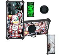 Aroepurt Coque Compatible pour Realme P3 Lite 5G Coque Étui [avec Trempé 9H Protection D'écran] Case Support de Bague PC + Silicone YGH-MXX