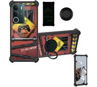 Aroepurt Coque Compatible pour Realme P3 Lite 5G Coque Étui [avec Trempé 9H Protection D'écran] Case Support de Bague PC + Silicone YGH-JGP