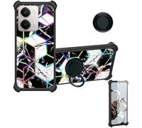 Aroepurt Coque Compatible pour Realme P3 UItra 5G Coque Étui [avec Trempé 9H Protection D'écran] Case Support de Bague PC + Silicone IMDH-HS