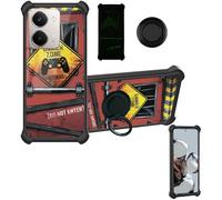 Aroepurt Coque Compatible pour Realme P3 Ultra 5G Coque Étui [avec Trempé 9H Protection D'écran] Case Support de Bague PC + Silicone YGH-JGP