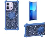 Aroepurt Coque Compatible pour Redmi 15C 5G Coque Étui [avec Trempé 9H Protection D'écran] Case Support de Bague PC + Silicone TZZH-LAN