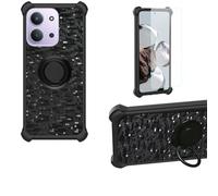 Aroepurt Coque Compatible pour Redmi 15C 5G Coque Étui [avec Trempé 9H Protection D'écran] Case Support de Bague PC + Silicone TZZH-HEI
