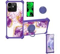 Aroepurt Coque Compatible pour Saga 2 Solana Mobile Seeker Coque Étui [avec Trempé 9H Protection D'écran] Case Support de Bague PC + Silicone JSZ-ZDL