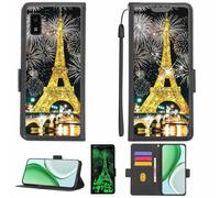 Aroepurt Coque Compatible pour Sharp AQUOS Wish biz SHG06 SH-M20 Coque Étui Housse Case Support [avec Film Protecteur HD d'une dureté de 9H] [Blocage RFID][Paillettes dorées + Brillantes] LPT-TT