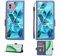 Aroepurt Coque Compatible pour Sharp Aquos Wish5 Sh-M32 A502Sh Sh-52F Coque Étui Housse Case Support [avec Film Protecteur HD d'une dureté de 9H] [Blocage RFID][Effet de réfraction] LPT-LS