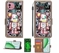 Aroepurt Coque Compatible pour Sharp Aquos Wish5 Sh-M32 A502Sh Sh-52F Coque Étui Housse Case Support [avec Film Protecteur HD d'une dureté de 9H] [Blocage RFID][Effet Lumineux Sombre] LPT-MXX