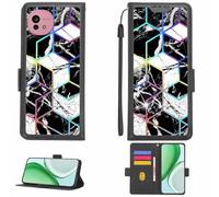 Aroepurt Coque Compatible pour Sharp Aquos Wish5 Sh-M32 A502Sh Sh-52F Coque Étui Housse Case Support [avec Film Protecteur HD d'une dureté de 9H] [Blocage RFID][Effet de réfraction] LPT-HS