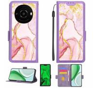 Aroepurt Coque Compatible pour Sharp Leitz Phone 3 Coque Étui Housse Case Support [avec Film Protecteur HD d'une dureté de 9H] [Blocage RFID][Paillettes dorées + Brillantes] LPT-FDL