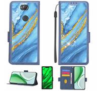 Aroepurt Coque Compatible pour Sony Xperia Xa2 Coque Étui Housse Case Support [avec Film Protecteur HD d'une dureté de 9H] [Blocage RFID][Paillettes dorées + Brillantes] LPT-LDL