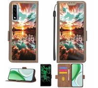 Aroepurt Coque Compatible pour TCL 20 R 5G Coque Étui Housse Case Support [avec Film Protecteur HD d'une dureté de 9H] [Blocage RFID][Effet Lumineux Sombre] LPT-FJ