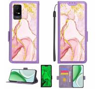 Aroepurt Coque Compatible pour TCL 40Z 40 Z T607DL Coque Étui Housse Case Support [avec Film Protecteur HD d'une dureté de 9H] [Blocage RFID][Paillettes dorées + Brillantes] LPT-FDL