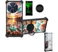 Aroepurt Coque Compatible pour TCL 50 XL Nxtpaper 5G T704Sp Coque Étui [avec Trempé 9H Protection D'écran] Case Support de Bague PC + Silicone YGH-FJ